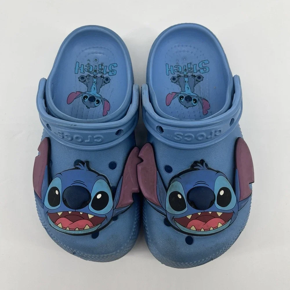 Disney Lilo & Stitch Crocs Kids Shoe Sizes 12 Classic Clog Blue Slip On